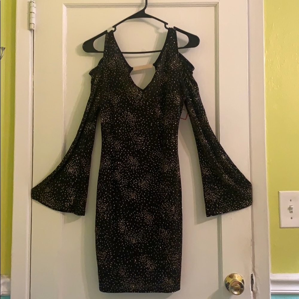 Black and gold dress